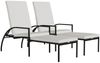 Sonnenliege 2 pcs, Gartenliege mit Fußhocker PE-Rattan Braun Bild 2