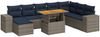 vidaXL 9-tlg. Garten-Sofagarnitur mit Kissen Grau Poly Rattan 3327414 Bild 2
