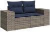 vidaXL 9-tlg. Garten-Sofagarnitur mit Kissen Grau Poly Rattan 3327414 Bild 5