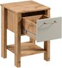 AX LIVING Nachttisch für Boxspringbett Iseonia SN Eiche Wotan/Beige Bild 2