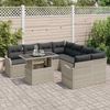 vidaXL Gartensofa-set mit Kissen mit Kissen 9 pcs Hellgrau Polyrattan 3357175 Bild 3