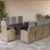 vidaXL 9-tlg. Garten-Essgruppe mit Kissen Beige Poly Rattan 3212597 Bild 2