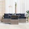 vidaXL Gartensofa-set mit Kissen 5 pcs Grau Poly-Rattan 3348191 Bild 3