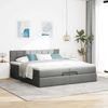 vidaXL Ottoman-Bett mit Matratze Dunkelgrau 200x200 cm Stoff 3311485 Bild 3