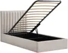Vente-unique - SARANELI Bett Stoff Beige - B 213 cm x H 103 cm x L 98 cm Bild 5
