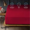 Komfortec Spannbettlaken Boxspringbett bis 15cm - 30cm Matratzenhöhe, Mikrofaser, Gummizug: Rundum, (1 Stück), 90x200 cm, Rot Bild 2