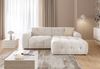luma-home modernes Ecksofa mit Ottomane rechts, markante Steppungen, Chenille in Beige, 234 x 161 x 79 cm Bild 2