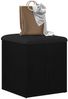 Sitzbank JONA mit Stauraum Schwarz Eichen-Optik 42x42x45 cm | Aufbewahrungsbank Flurbank Garderobenbank Bild 4