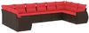vidaXL 10-teiliges Gartensofa-Set mit Kissen, braun, Polyrattan 3221873 Bild 2