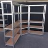 Eckregal Holz Metall 176x75 cm Schwerlastregal 5 Böden je 175 kg Werkstattregal Kellerregal kompatibel Ironside 928742 Bild 2