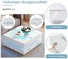 Merax Couchtisch hochglanz Sofatisch Beistelltisch mit LED-Beleuchtung (1-St), Wohnzimmertisch mit Glasplatte und 3 Schubladen, 70x70x35cm Bild 4