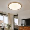 LED Deckenleuchte, IP44, Holzoptik, dimmbar, D 29,4 cm Bild 2