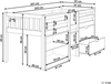 Halbhochbett Holz SUSVILLE 90 x 200 cm Blau Bild 2