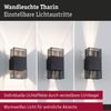 LED Wandleuchte Tharin IP44 3000K 120x250mm 2x3,7W Schwarz Bild 4