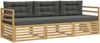 vidaXL Outdoor-Sofagarnitur 3 pcs Weiß und Anthrazit Polyester 3389947 Bild 2