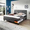 Boxspringbett Rockstar® Limited Edition II Samt 180x200 cm Dunkelgrau und Härtegrad H2 Bild 2