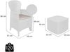 Dmora Outdoor Lounge Set Sulzano, Outdoor oder Indoor Lounge Set, 4 Sessel mit Armlehnen und einem Ablagetisch, Made in Italy, Weiß Bild 3