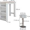 Bartisch-Set Repose Weiß/Sonoma 45 x 110 cm mit 2 Barhockern Vicco Bild 2