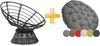 sunnypillow Rattanstuhl Papasansessel, Rattansessel mit Kissen rund Durchmesser 120 cm, Grau Bild 2