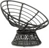 sunnypillow Rattanstuhl Papasansessel, Rattansessel mit Kissen rund Durchmesser 120 cm, Grau Bild 4