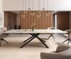 Esstisch Edge 300x100 Keramik Calacatta Luxe Weiß-Gold-Grau Kreuzgestell Rechteck Schwarz Bild 2