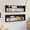 vidaXL Magazinregal 2 pcs Schwarz Eichen-Optik 100 x 12 x 30 cm 890817 Bild 4