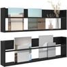 vidaXL Magazinregal 2 pcs Schwarz Eichen-Optik 100 x 12 x 30 cm 890817 Bild 3