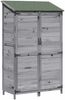 vidaXL Gartenschuppen Grau 106,5 x 56 x 176 cm Massivholz aus Fichte 42033450 Bild 2