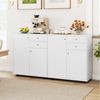 COSTWAY Sideboard, Vorratsschrank Buffet mit 2 Schubladen 74 x 35 x 85,5 cm Bild 2