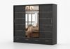 imoebel24 Schwebetürenschrank FLORENCE S 250 cm - Schwarz / Schwarz Semigloss Bild 2