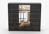 imoebel24 Schwebetürenschrank FLORENCE S 250 cm - Schwarz / Schwarz Semigloss Bild 3