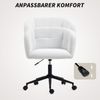 Bürostuhl Mit Wannenförmiger Lehne & Samt-Leinen Bezug - Höhenverstellbarer Drehstuhl Mit Armlehnen,Cremeweiß Bild 5