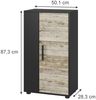 Kommode Berno Schwarz/Sandeiche 50.1 x 87.3 cm mit 2 Fächern Vicco Bild 2