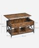 VASAGLE Couchtisch höhenverstellbarer Wohnzimmertisch, 50 x 100 x (46,5-62) cm, Stauraum Bild 4