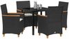 vidaXL Garten Essgruppe 5 pcs Schwarz Poly-Rattan 3381087 Bild 3