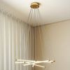 HOMCOM Pendelleuchte Deckenleuchtenschirm, Höhenverstellbar, LED-Beleuchtung, LED-Lampe, Warmweiß, Weiß, Kaltweiß, für Wohnzimmer, Schlafzimmer, Flur, Gold+Weiß Bild 2