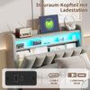 ADWOLT Polsterbett Doppelbett Stauraumbett - Samtstoff (Packung, 1-tlg, Jugendbett), 90x200 cm,USB+TYPE-C,Steckdose,LED-Beleuchtung,APP-Steuerung,Grau Bild 3