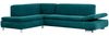 Ecksofa mit Ottomane links Kaye Bezug Veloursstoff Metallfuß verchromt / petrol 23110 Bild 2
