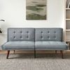 Schlafsofa aus Leinen 146 cm mit 5-fach verstellbarer Rückenlehne, grau Bild 2