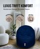 PATCH HOME 2 in 1 Sitzsack Sessel – Ø155 cm – Marine, bequemer Sitzsack aus Luxus-Polyester-Gewebe, bereits befüllt Bild 5