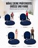 PATCH HOME 2 in 1 Sitzsack Sessel – Ø155 cm – Marine, bequemer Sitzsack aus Luxus-Polyester-Gewebe, bereits befüllt Bild 3