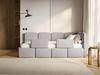 Selsey 'Cloudy' Kinderbett 120 cm, Bettkasten, 2x Rausfallschutz, Velours, rechts, Hellgrau Bild 2