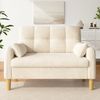 Merax Zweisitzer Sofa mit dicken weichen Polstern, 2 Kissen und seitlicher Aufbewahrungstasche, Chenillegewebe, Beige Bild 3