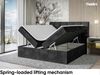 MEBLINI Boxspringbett DRAGO 160x200 cm mit Bettkasten - H3/Schwarz Samt Polsterbett - Doppelbett mit Topper & Taschenfederkern-Matratze Bild 3