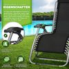 tillvex® Liegestuhl klappbar bis 200 kg Grau | Sonnenliege wetterfest für Balkon, Garten & Terrasse | Outdoor Liege verstellbar mit dickem Polster | Relaxliege mit Nackenkissen, Getränkehalter & Auflage Bild 4