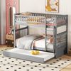 Bett 90x200 cm Etagenbett mit Ausziehbett – grau, platzsparend und stabil Bild 2