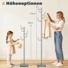 175 cm Moderner Garderobenständer 8-Haken Kaktus-Kleiderständer mit Gewichtsbasis & gebogenen Enden Silber Bild 2