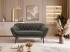 Polstersofa PIRS 2 Skandinavisches Sofa 2-Sitzer, Sofa mit Wellenfederung, Breite 140 cm, schwarze Füße Hoher Sitzkomfort - Dunkelgrau Velvet Bild 3