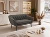 Polstersofa PIRS 2 Skandinavisches Sofa 2-Sitzer, Sofa mit Wellenfederung, Breite 140 cm, schwarze Füße Hoher Sitzkomfort - Dunkelgrau Velvet Bild 4