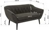 Polstersofa PIRS 2 Skandinavisches Sofa 2-Sitzer, Sofa mit Wellenfederung, Breite 140 cm, schwarze Füße Hoher Sitzkomfort - Dunkelgrau Velvet Bild 5